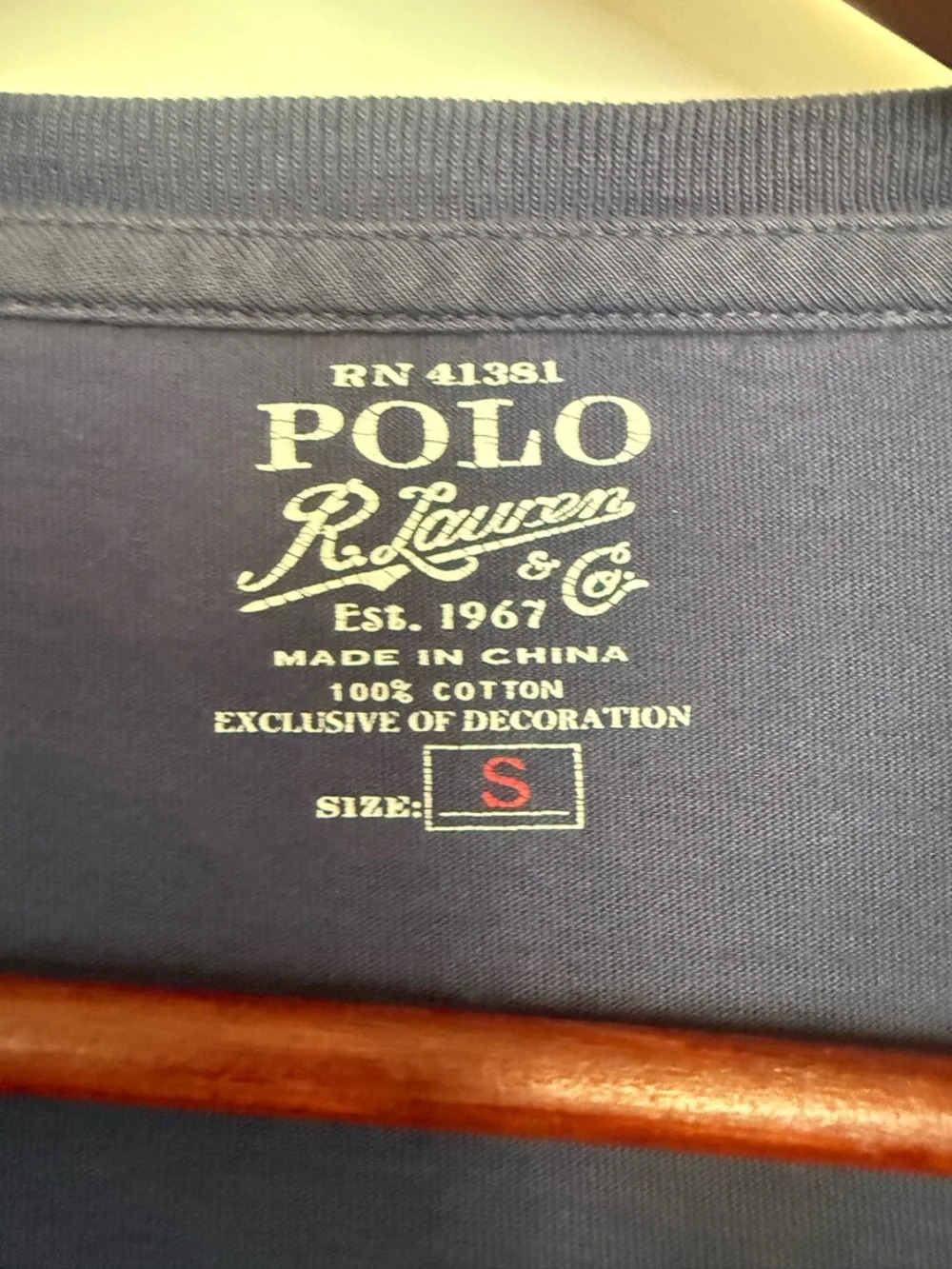 Polo by Ralph‎ Lauren Navy V-Neck Tee with Red Pony